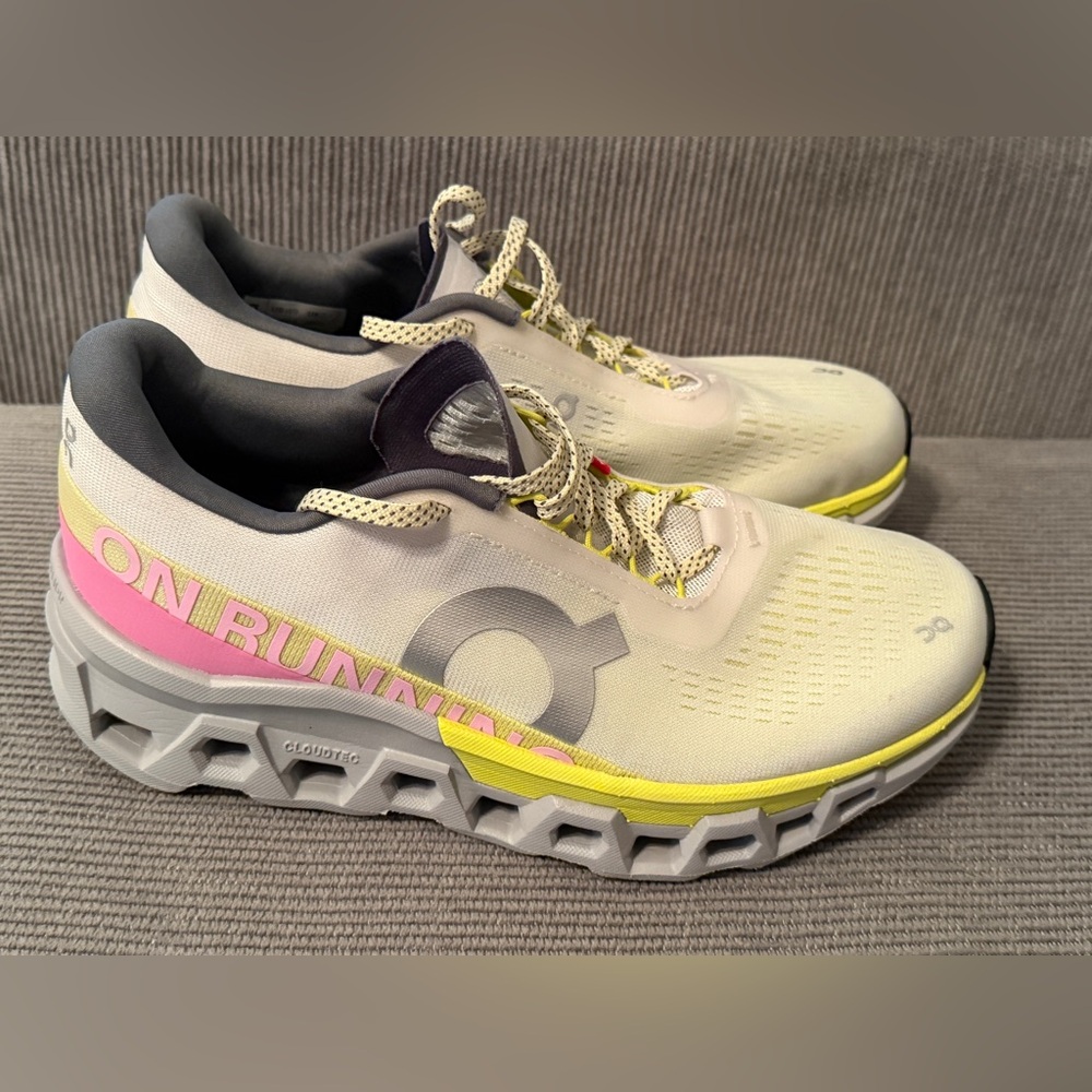On Ivory Lime Women Cloudmonster 2 running sneakers 9 - Picture 2 of 8